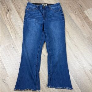 Democracy Ab Technology Dark Wash Women’s Bootcut Jeans w/ Frayed Hem.  12